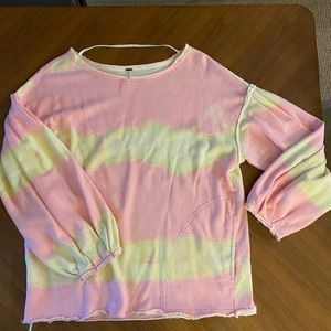 Free People tie dye pink lemonade sweater